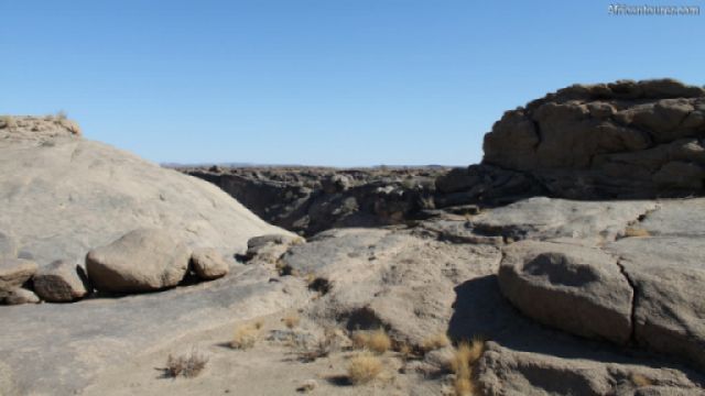 Augrabies falls national park,  rocky landscape near the waterfalls and Orange river canyon<sup>1</sup>